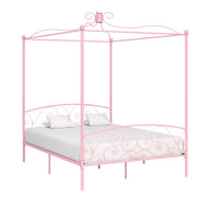 Hemelbedframe metaal 180x200 cm roze