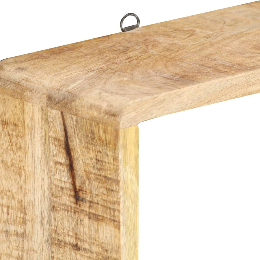 3-Delige Wandschappenset Kubus massief mangohout
