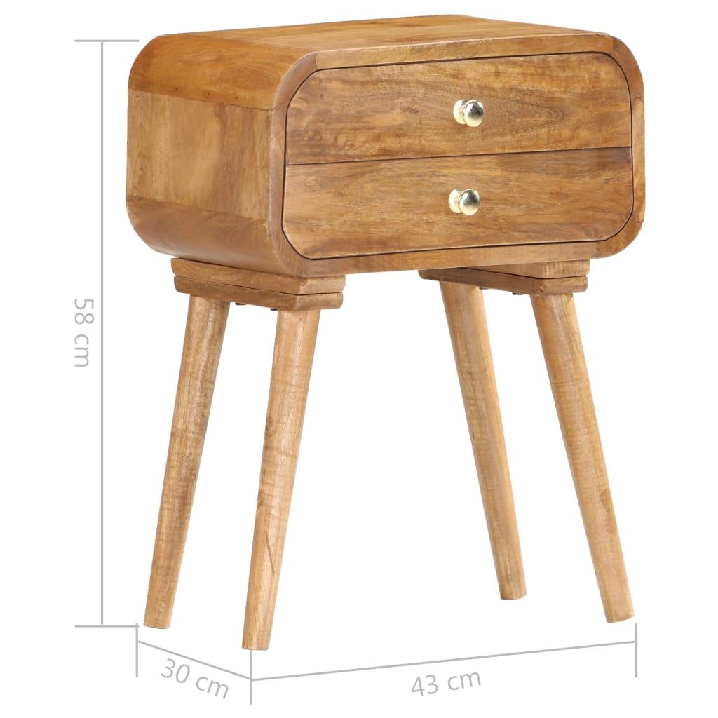 Nachtkastje 43X30X58 Cm Massief Mangohout