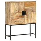 Opbergkast 80x30x100 cm massief mangohout zwart