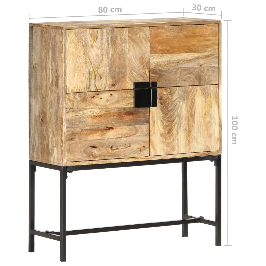 Hoge kast 80x30x100 cm massief mangohout