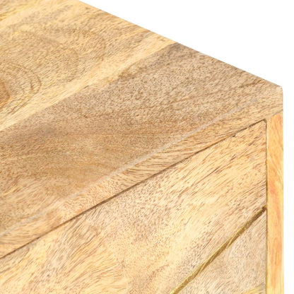 Nachtkastje 40X30X50 Cm Massief Mangohout light brown and brass