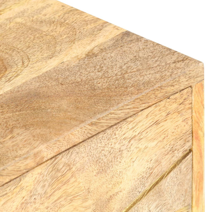 Nachtkastje 40X30X50 Cm Massief Mangohout light brown and brass