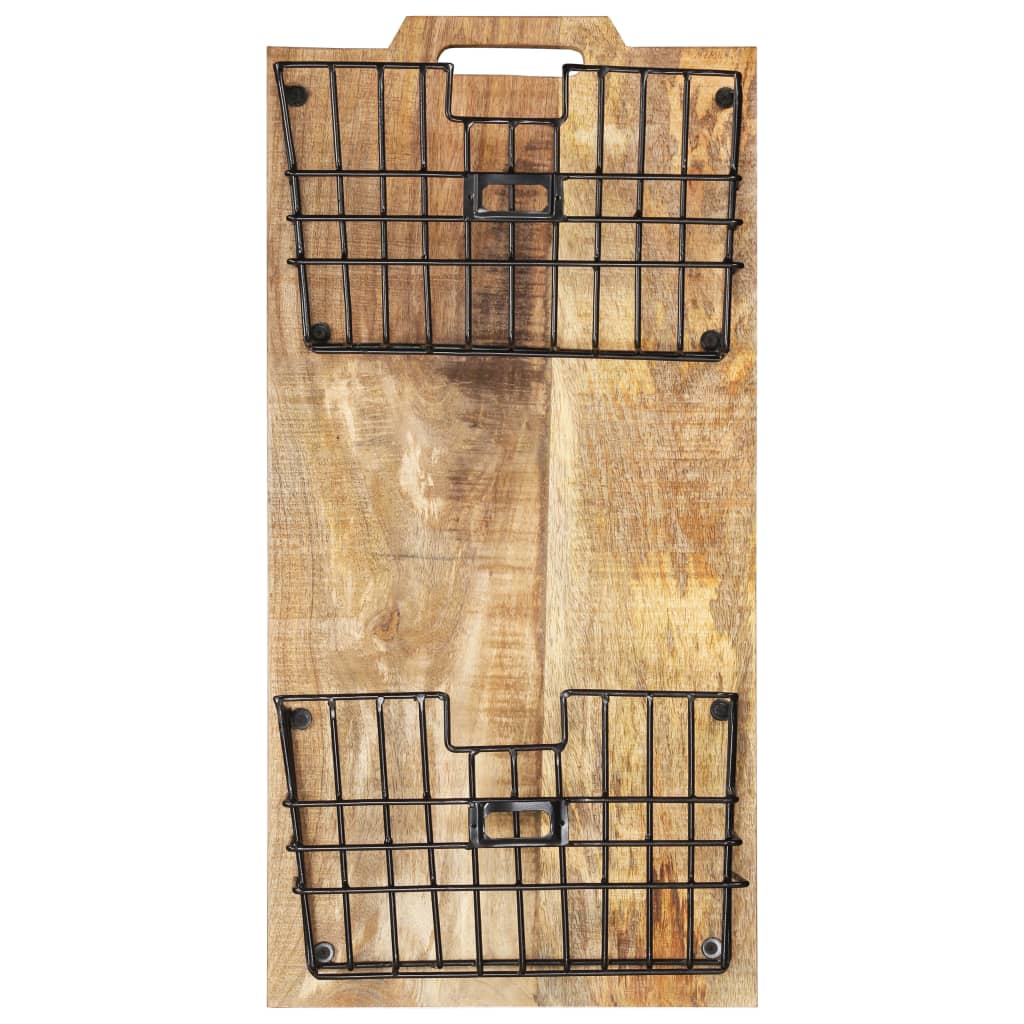 Tijdschriftenwandrek 33X10X67 Cm Massief Ruw Mangohout