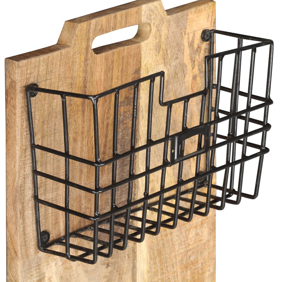 Tijdschriftenwandrek 33X10X67 Cm Massief Ruw Mangohout
