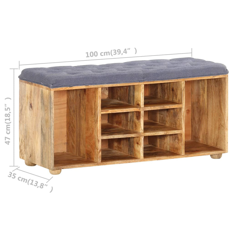 Halbankje 100X35X47 Cm Massief Mangohout