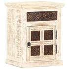 Bedside cabinet 40x30x50 cm solid mango wood white