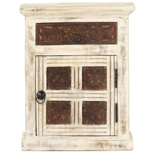 Nachtkastje 40X30X50 Cm Massief Mangohout Wit