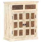 Dressoir 65x30x75 cm massief mangohout wit