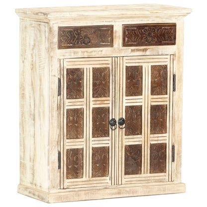 Dressoir 65x30x75 cm massief mangohout wit