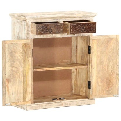 Dressoir 65x30x75 cm massief mangohout wit