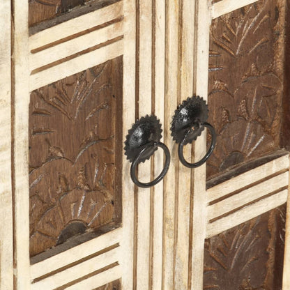 Dressoir 65x30x75 cm massief mangohout wit