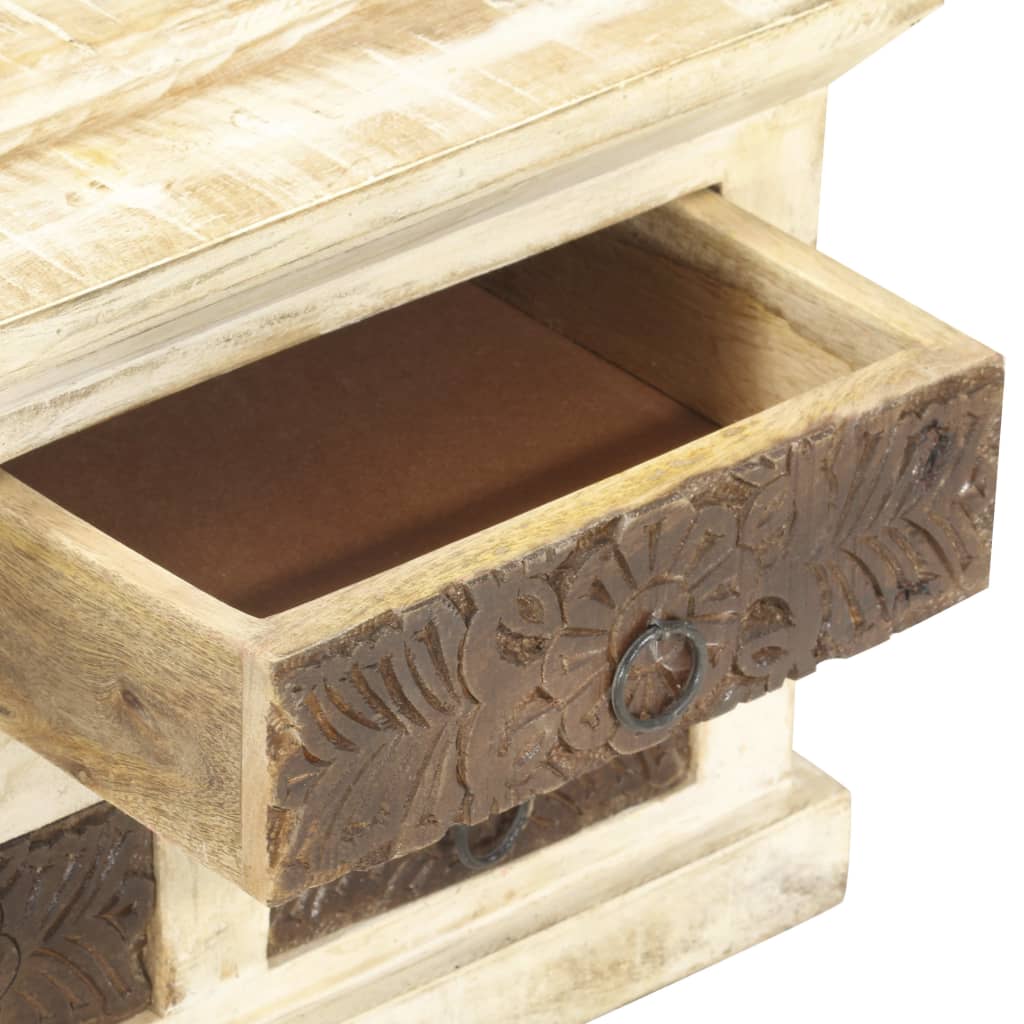 Dressoir 65x30x75 cm massief mangohout wit