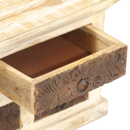 Dressoir 65x30x75 cm massief mangohout wit