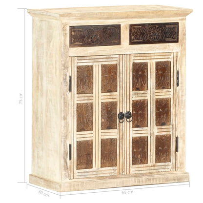 Dressoir 65x30x75 cm massief mangohout wit
