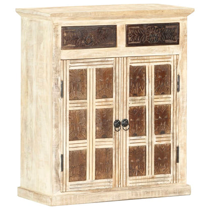 Dressoir 65x30x75 cm massief mangohout wit