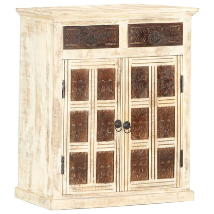 Dressoir 65x30x75 cm massief mangohout wit