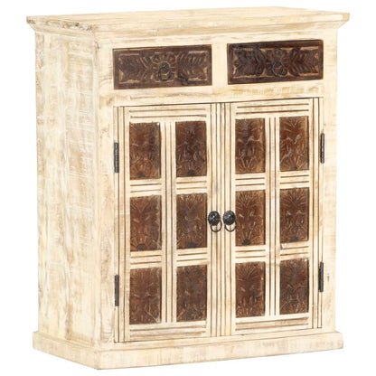 Dressoir 65x30x75 cm massief mangohout wit