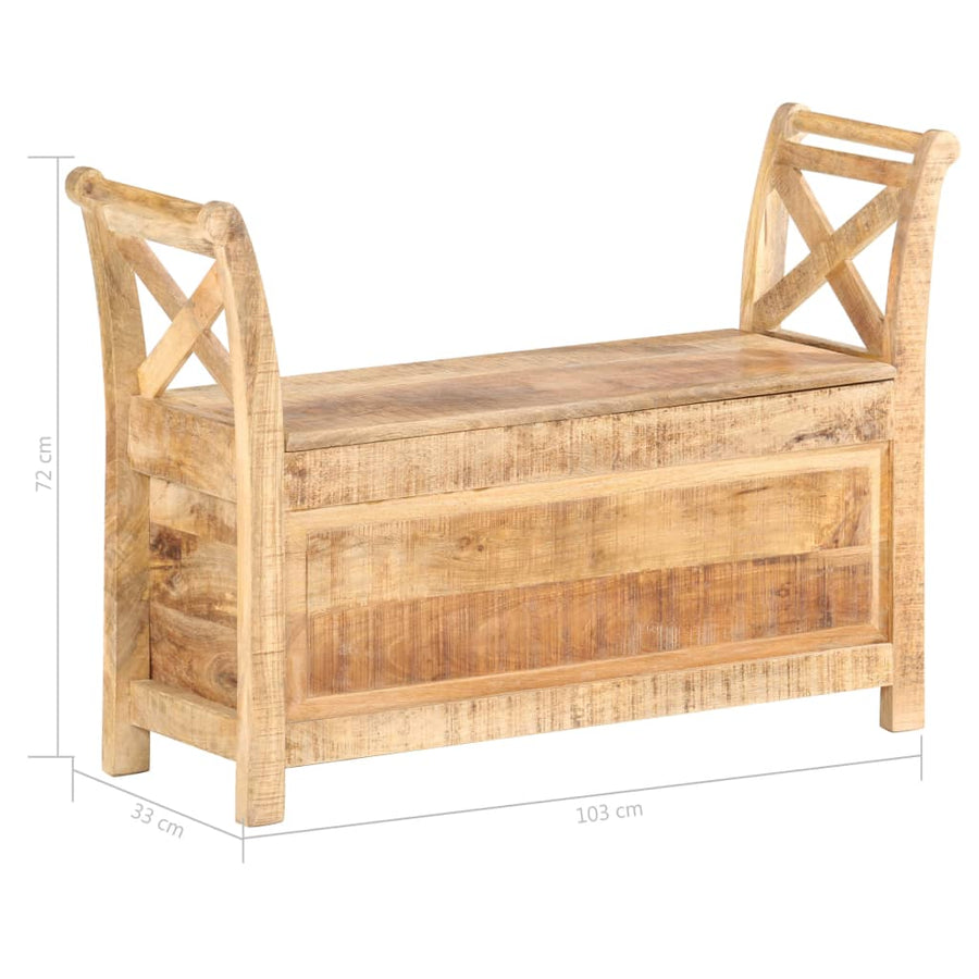 Halbankje 103X33X72 Cm Massief Mangohout