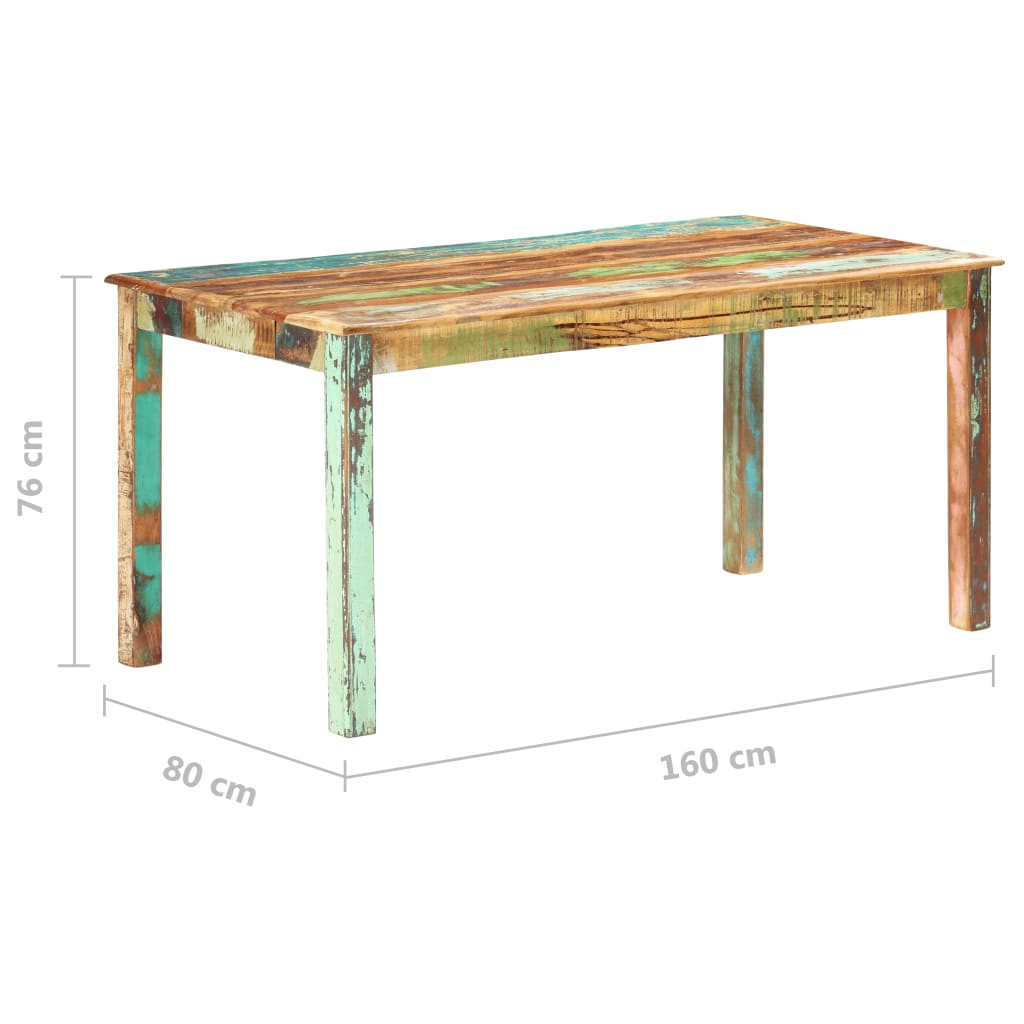 Eettafel Massief Gerecycled Hout 160 x 80 x 76 cm