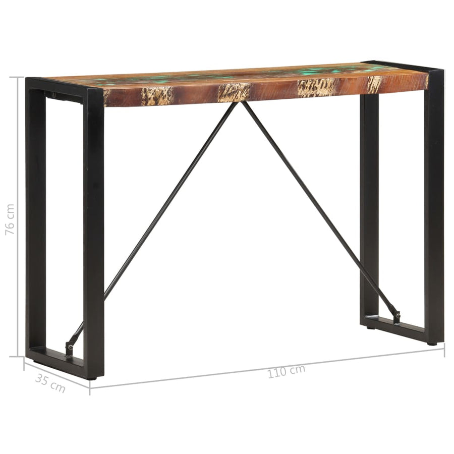 Wandtafel Massief Gerecycled Hout 110 x 35 x 76 cm Multikleur