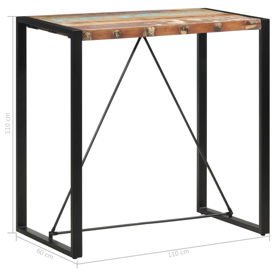 Bartafel 110x60x110 cm massief gerecycled hout