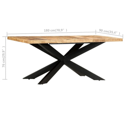 Eettafel 180x90x76 cm massief ruw mangohout