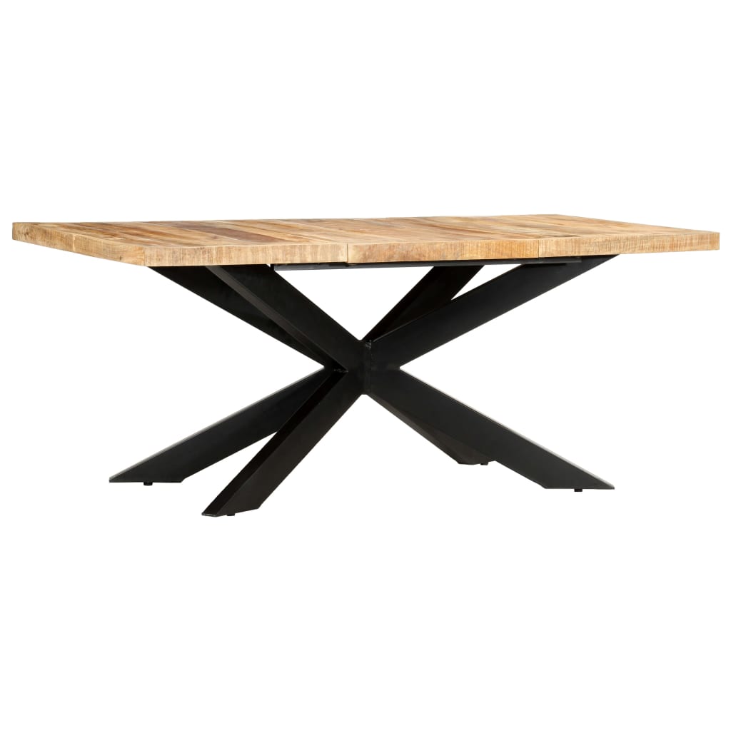 Eettafel 180x90x76 cm massief ruw mangohout