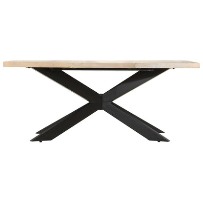 Eettafel 180X90X76 Cm Massief Gebleekt Mangohout Wit