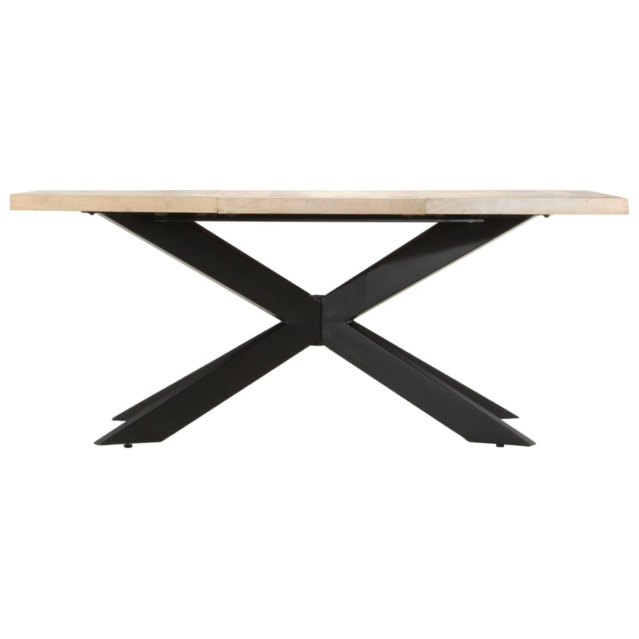 Eettafel 180X90X76 Cm Massief Gebleekt Mangohout Wit