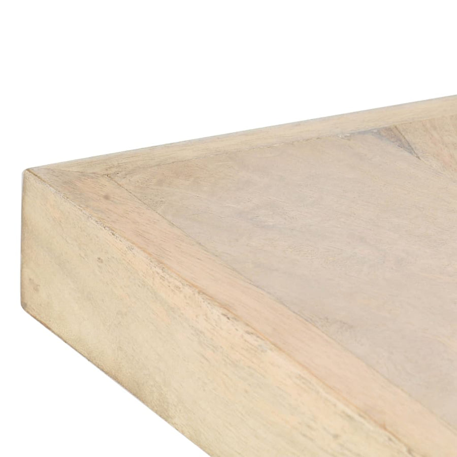 Eettafel 180X90X76 Cm Massief Gebleekt Mangohout Wit