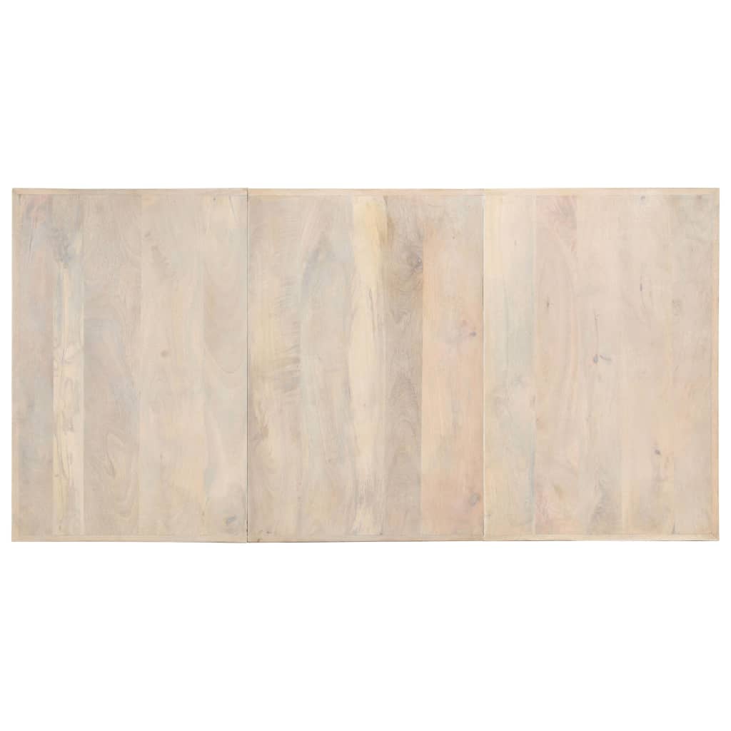 Eettafel 180X90X76 Cm Massief Gebleekt Mangohout Wit
