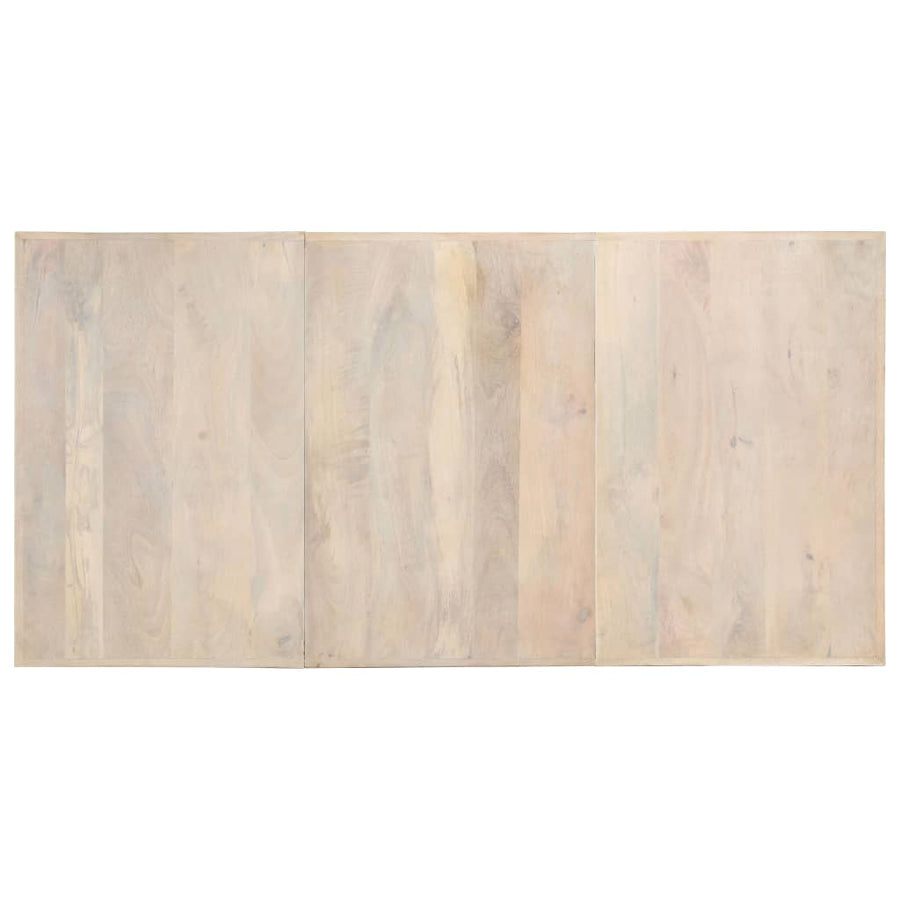 Eettafel 180X90X76 Cm Massief Gebleekt Mangohout Wit