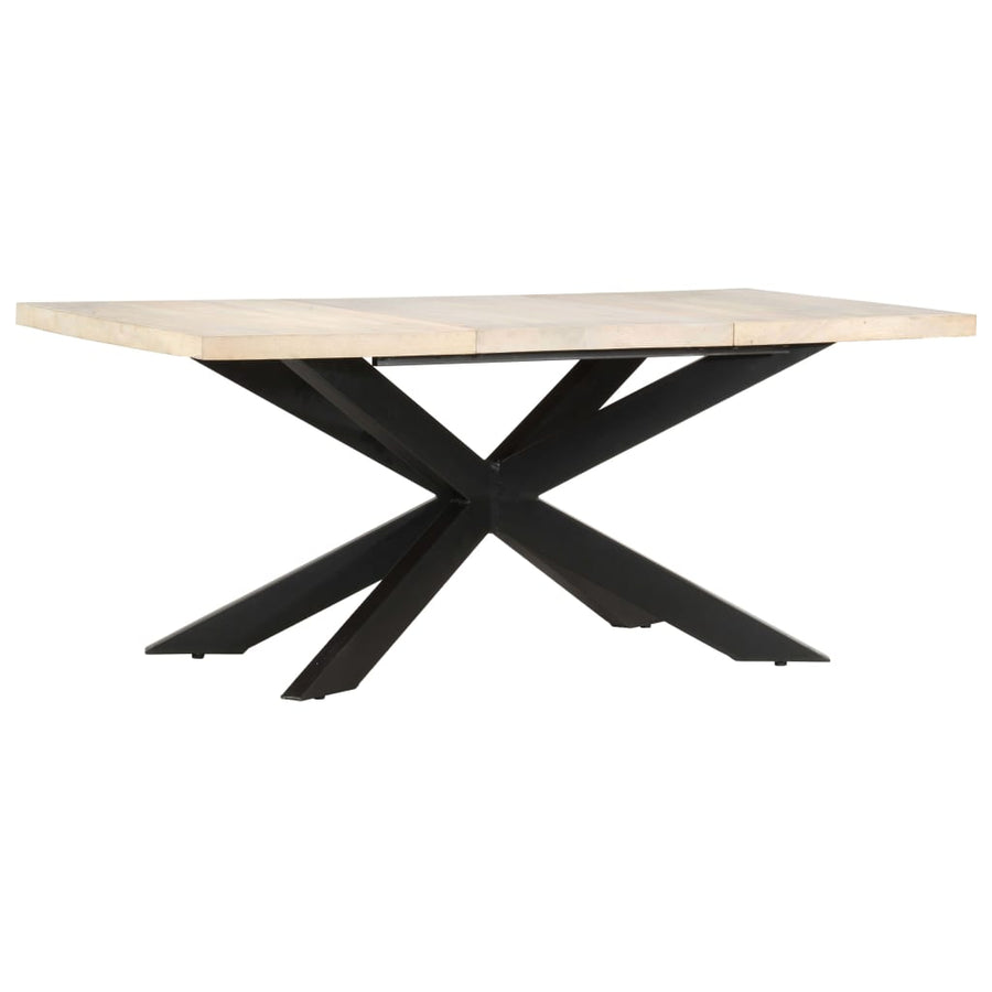 Eettafel 180X90X76 Cm Massief Gebleekt Mangohout Wit