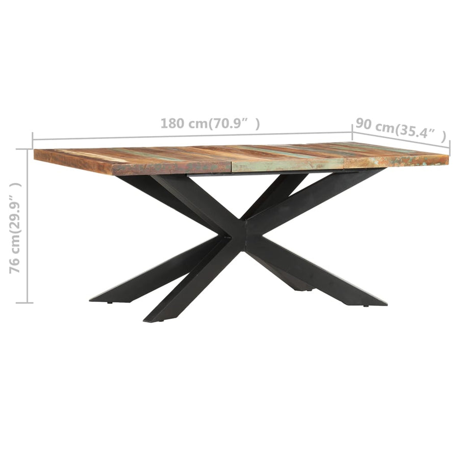 Eettafel 180x90x76 cm massief gerecycled hout