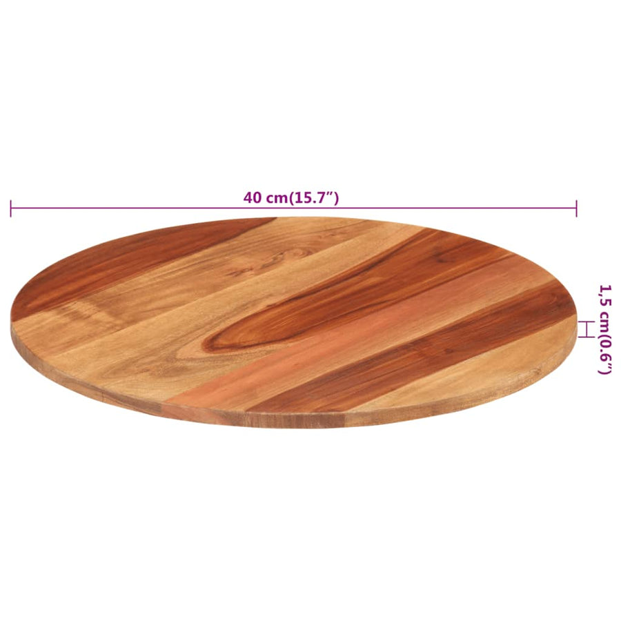 Tafelblad Rond 5-6 Mm 40 Cm Massief Sheeshamhout 40 cm 15-16 mm massief sheesham hout