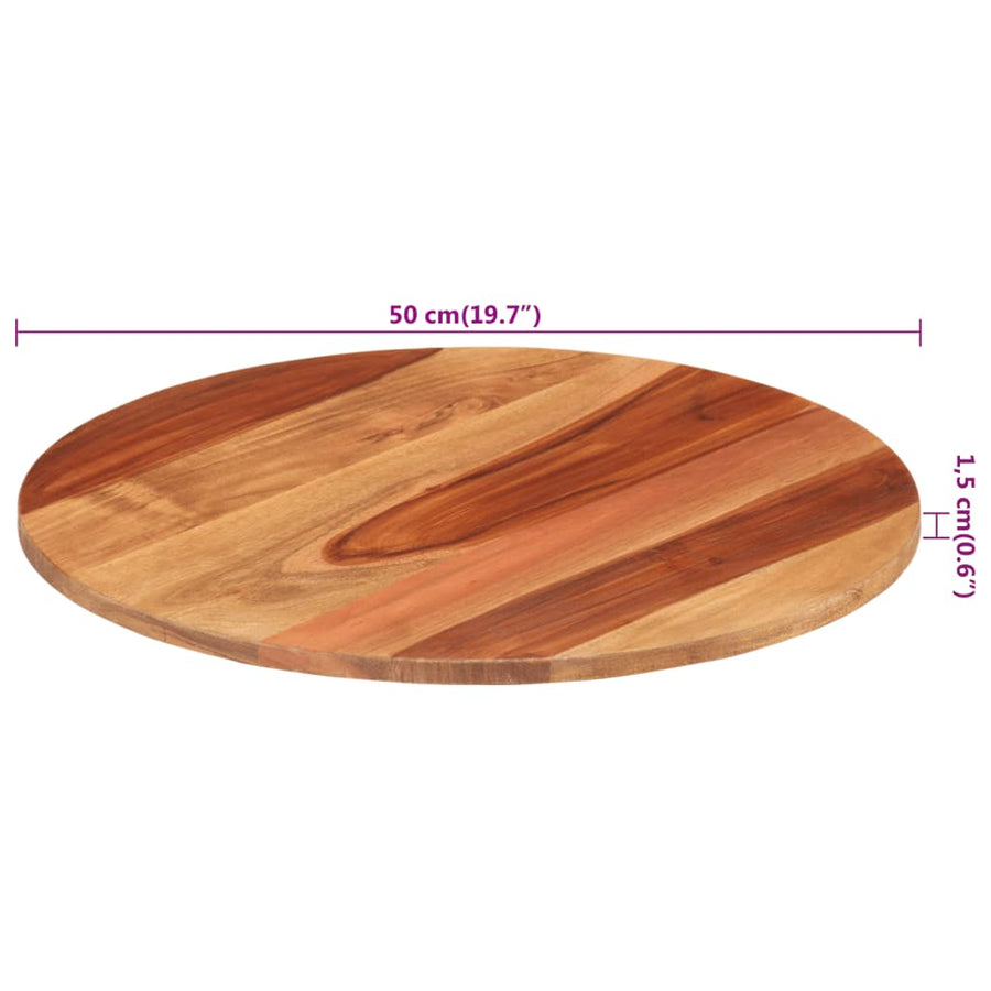 Tafelblad Rond 5-6 Mm 50 Cm Massief Sheeshamhout 50 cm 15-16 mm massief sheesham hout
