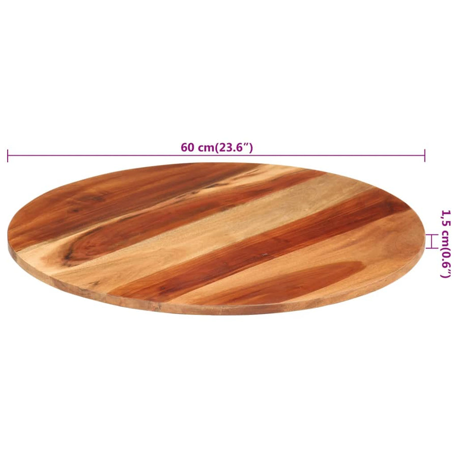 Tafelblad Rond 5-6 Mm 60 Cm Massief Sheeshamhout 60 cm 15-16 mm massief sheesham hout
