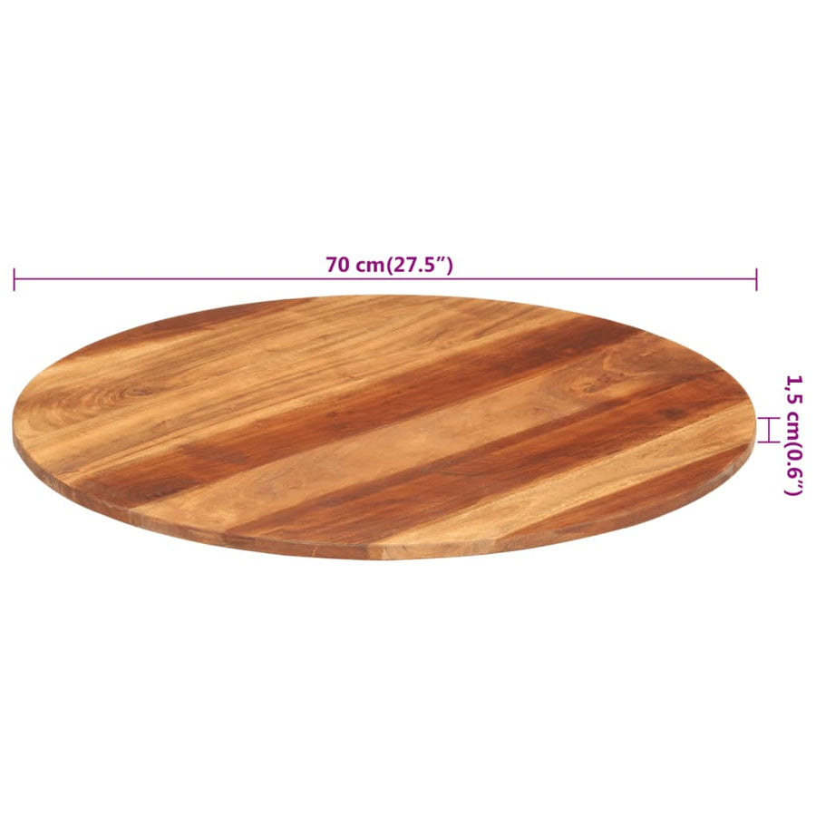 Tafelblad rond 15-16 mm 70 cm massief acaciahout