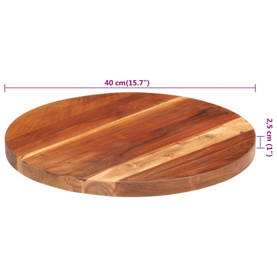 Tafelblad Rond 25-27 Mm 40 Cm Massief Sheeshamhout 40 cm 25-27 mm massief sheesham hout