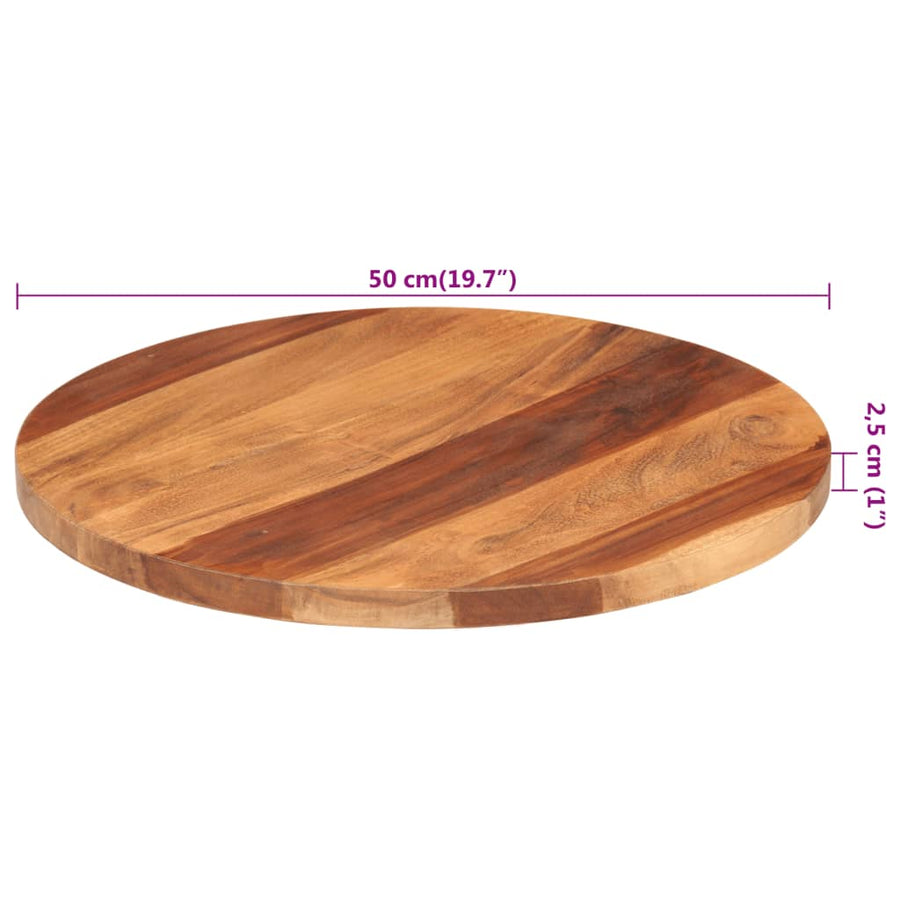 Tafelblad rond 25-27 mm 50 cm massief acaciahout