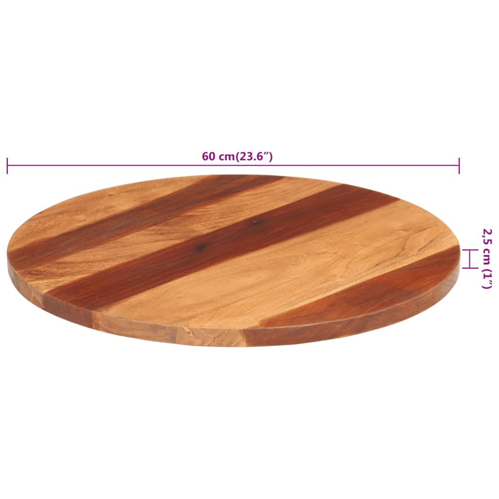 Tafelblad rond 25-27 mm 60 cm massief acaciahout