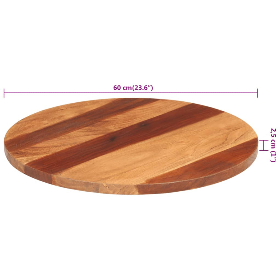 Tafelblad rond 25-27 mm 60 cm massief acaciahout