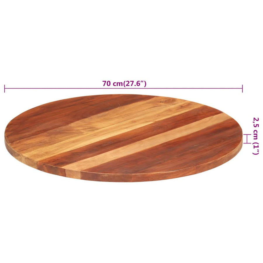 Tafelblad Rond 25-27 Mm 70 Cm Massief Sheeshamhout 70 cm 25-27 mm massief sheesham hout