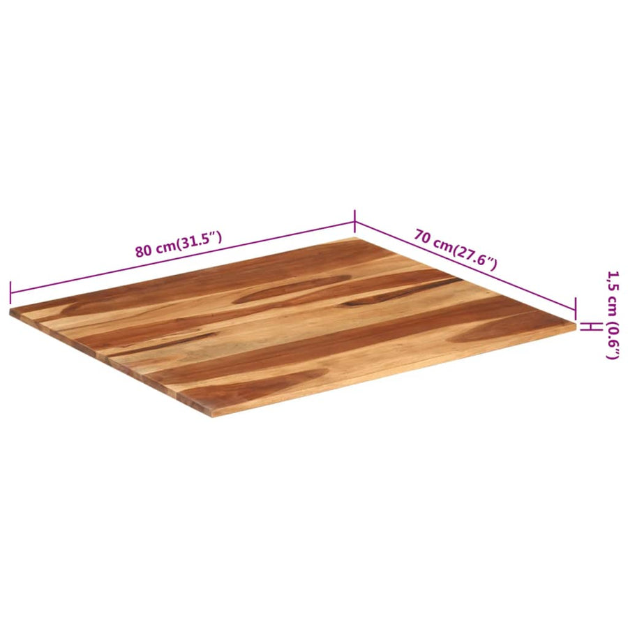 Tafelblad 5-6 Mm 70X80 Cm Massief Sheeshamhout 70 x 80 cm 15-16 mm massief sheesham hout