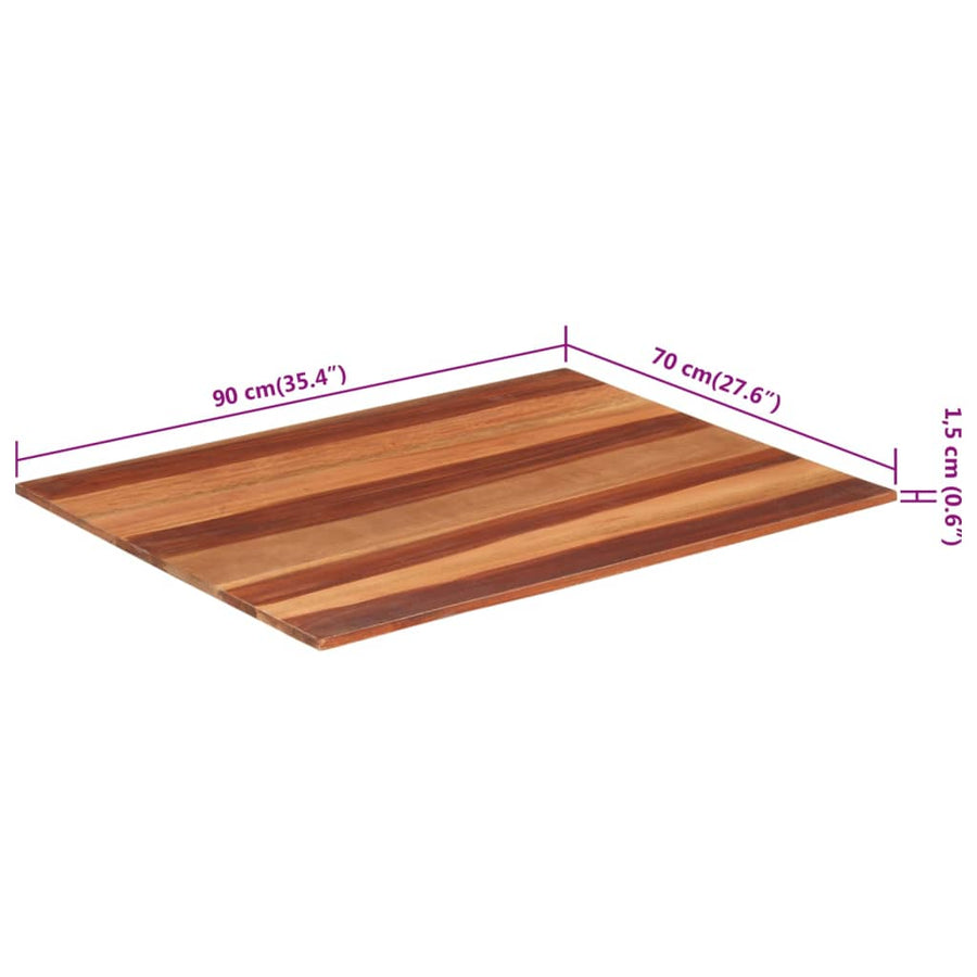 Tafelblad 15-16 mm 70x90 cm massief acaciahout
