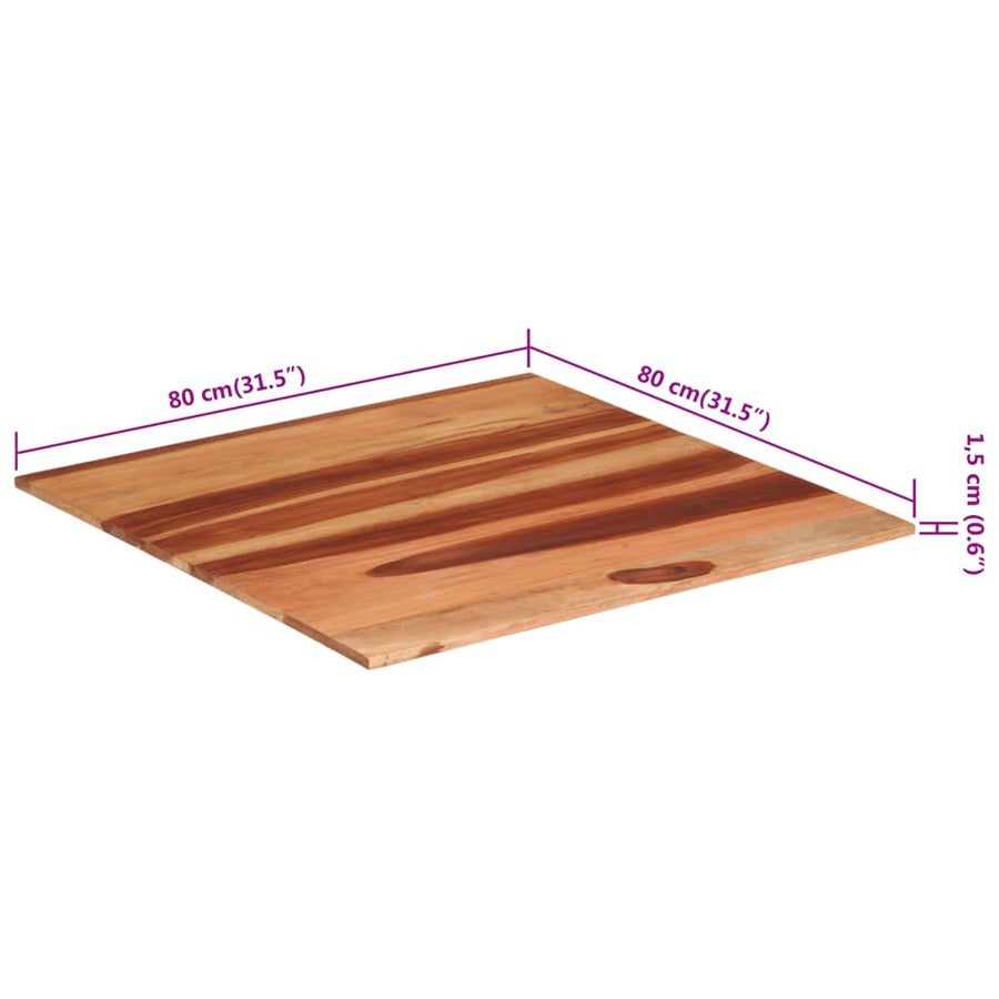 Tafelblad 5-6 Mm 80X80 Cm Massief Sheeshamhout 80 x 80 cm 15-16 mm massief sheesham hout