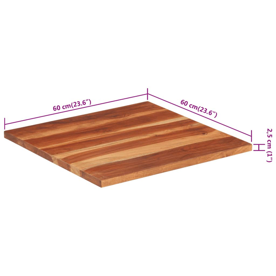 Tafelblad 25-27 mm 60x60 cm massief acaciahout