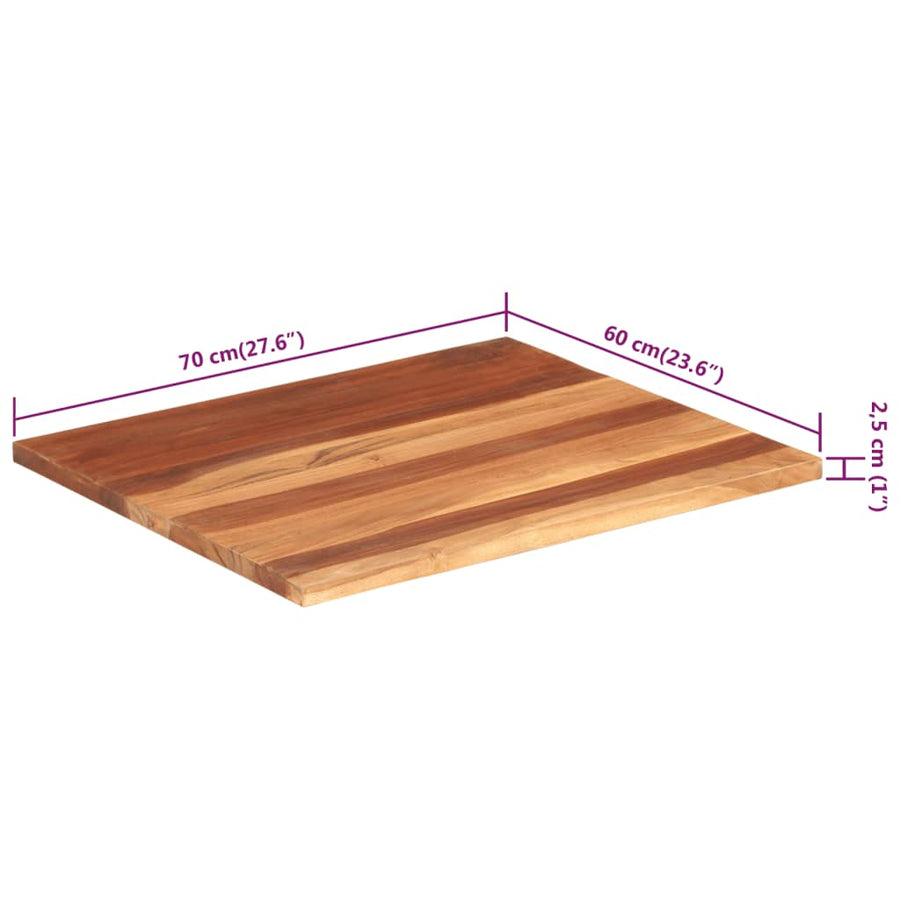 Tafelblad 25-27 Mm 60X70 Cm Massief Sheeshamhout 60 x 70 cm 25-27 mm massief sheesham hout