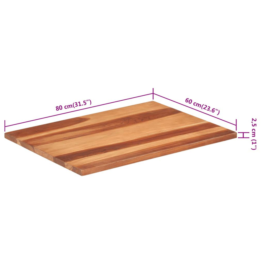 Tafelblad 25-27 mm 60x80 cm massief acaciahout